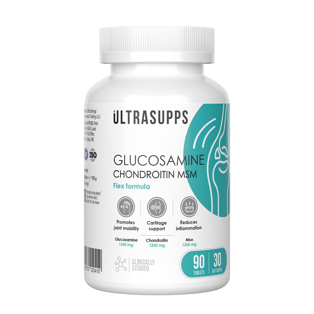 1 Глюкозамин Хондроитин МСМ Флекс Формула, Ultrasupps 90 таблеток.jpg